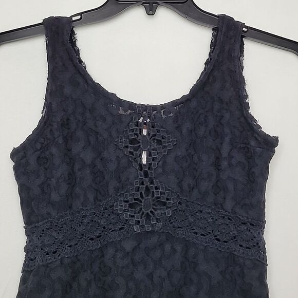 Free People Sheer Lace Mini Dress Size Small - Picture 2 of 9